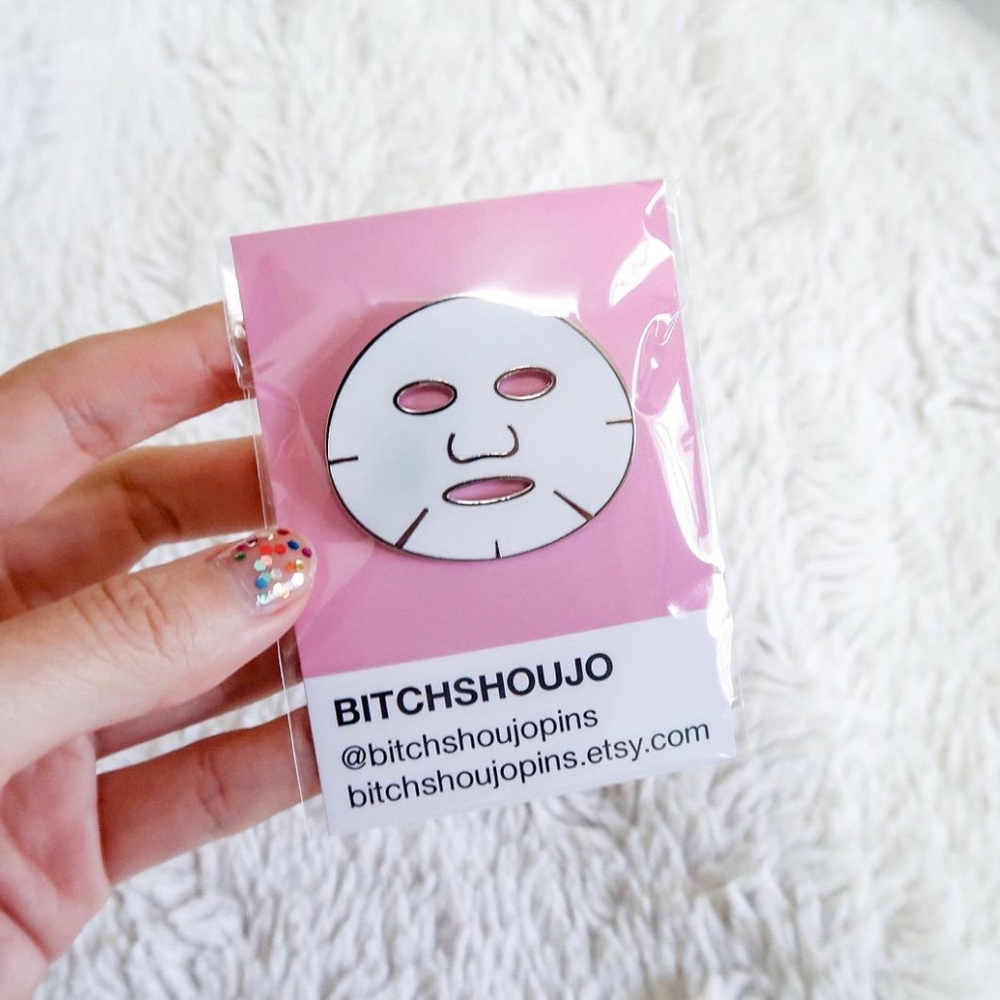 Korean Sheet Mask Enamel Pin Accessory